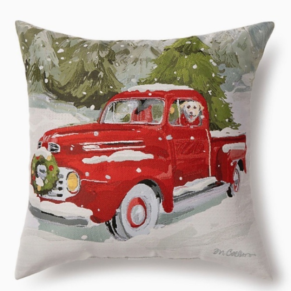 Holiday Truck Tapestry Christmas Throw Pillow